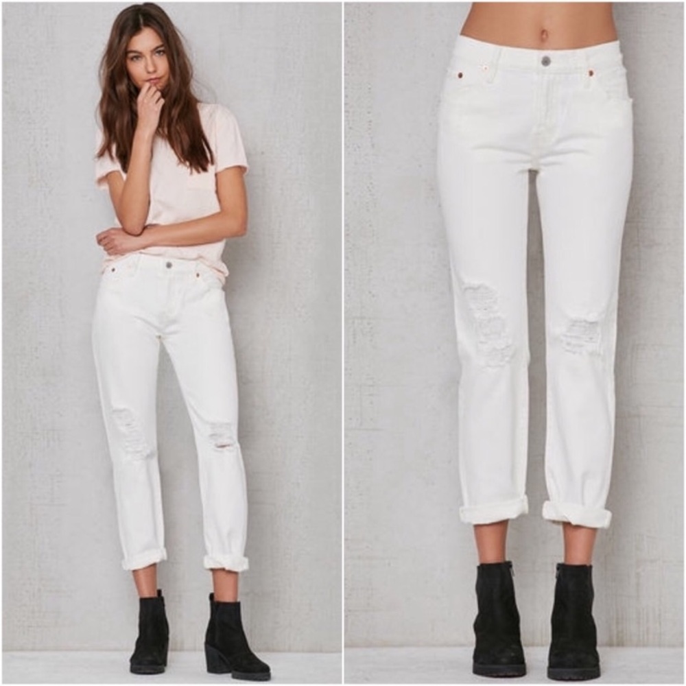 Levi’s 501ct white distressed denim